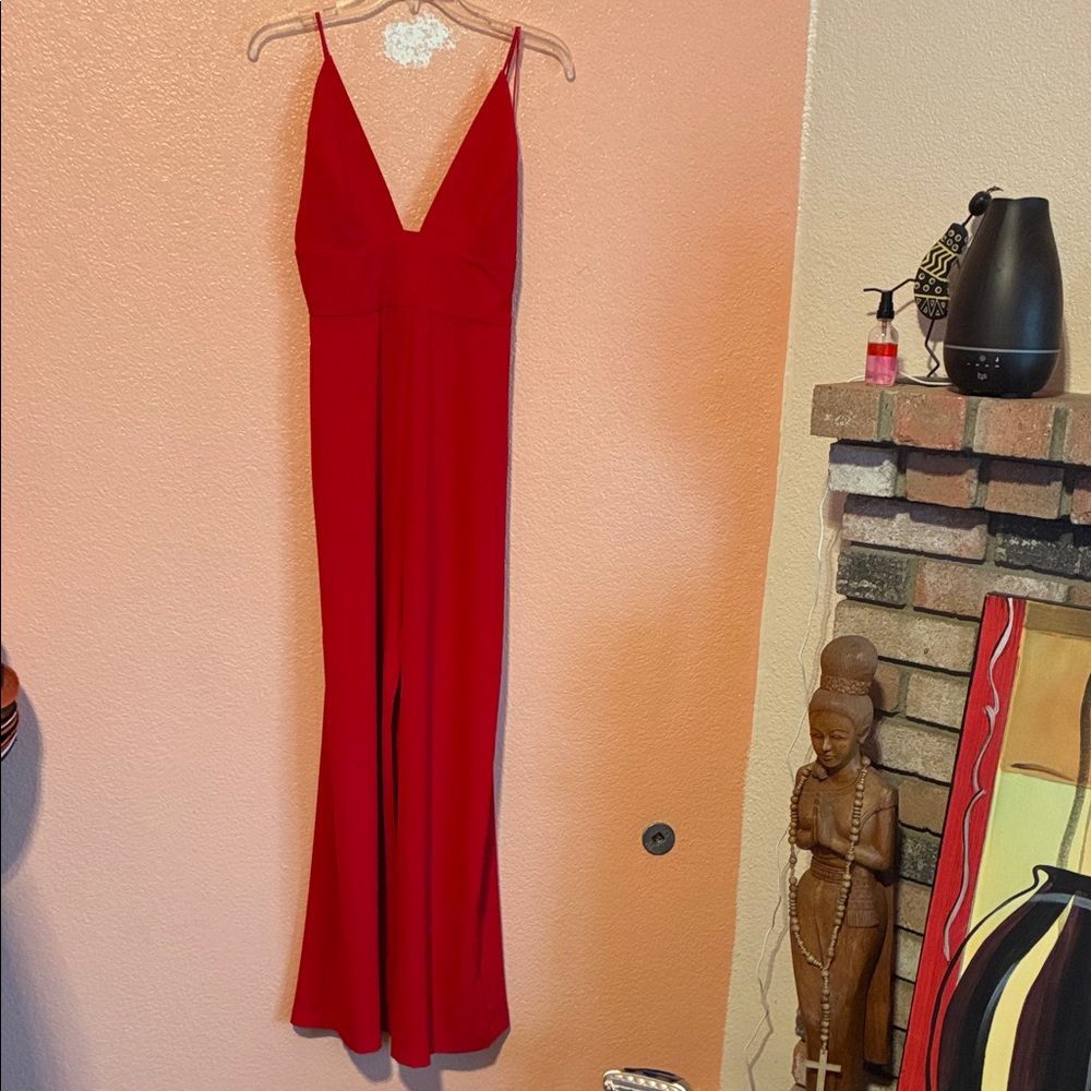Elegant Red Sleeveless Jumpsuit